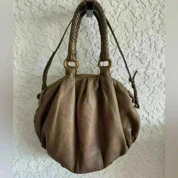 Ellie Tahari Boho Shoulder/Handbag Purse Adjustable Strap Womens Brown Leather - Picture 5 of 14